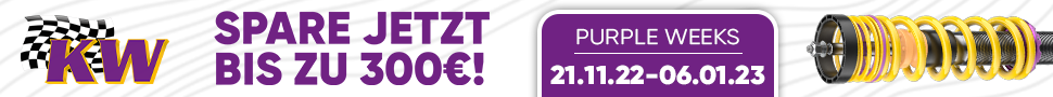 Mit der KW PURPLE WEEKS-Aktion bis zu 300€ bei KW Gewindefahrwerken sparen!